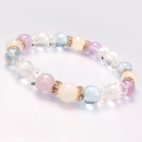 ブルートパーズ・ラベンダーアメジスト デザインブレスレット
