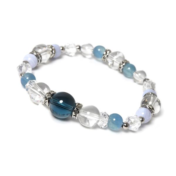 ロンドンブルートパーズ 10mm デザインブレスレット