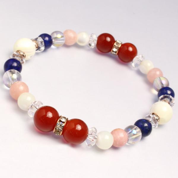 カーネリアン・マザーオブパール デザインブレスレット
