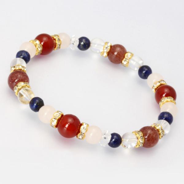 カーネリアン・モスコバイト デザインブレスレット