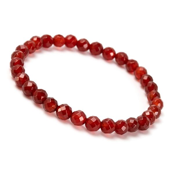 カーネリアン 64面カット 6mm シンプルブレスレット