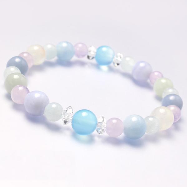 シーブルーカルセドニー・マルチカラーブレスレット
