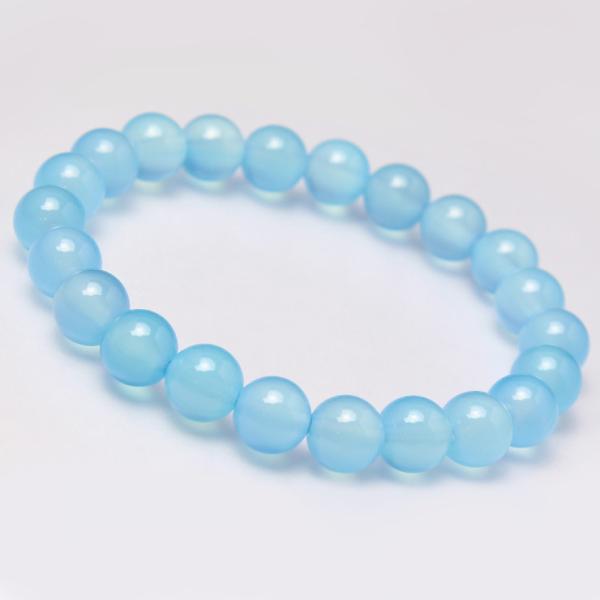 シーブルーカルセドニー8mm シンプルブレスレット
