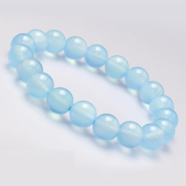 シーブルーカルセドニー10mm シンプルブレスレット