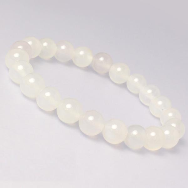 ホワイトカルセドニー8mm シンプルブレスレット