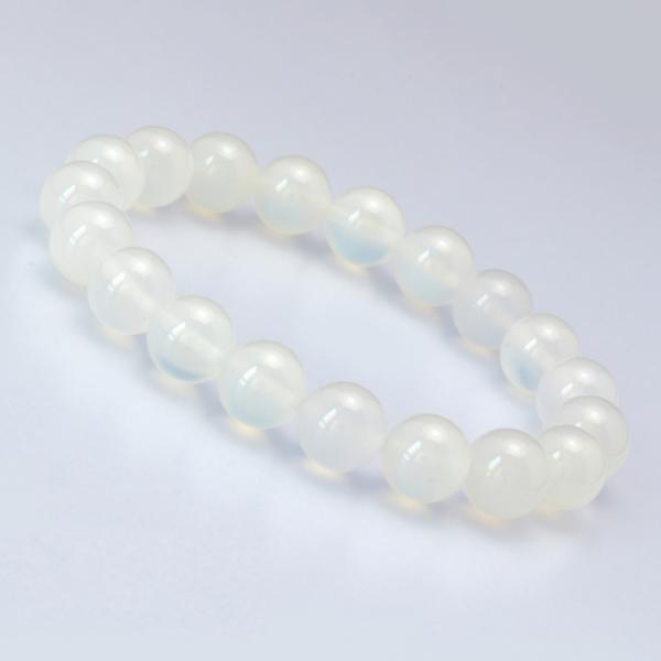 ホワイトカルセドニー10mm シンプルブレスレット