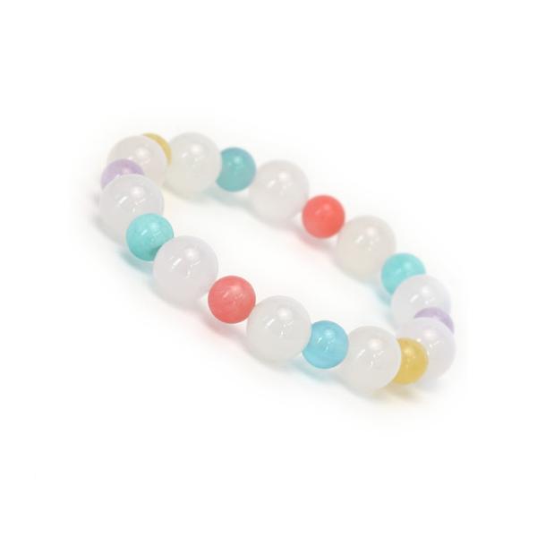 【キッズ】カルセドニー マルチカラー ミニブレスレット