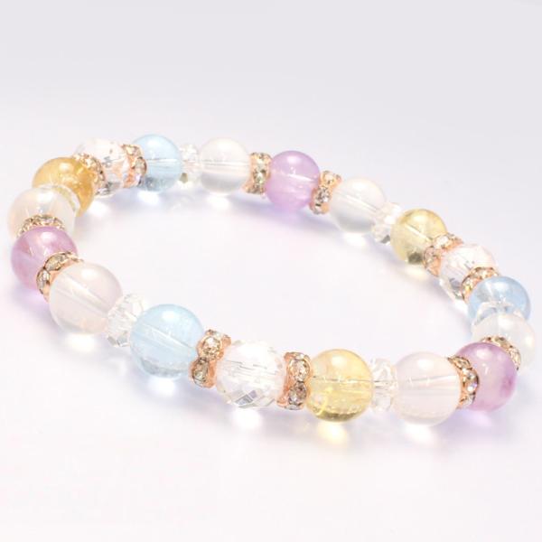 シトリン8mm・ブルートパーズ デザインブレスレット