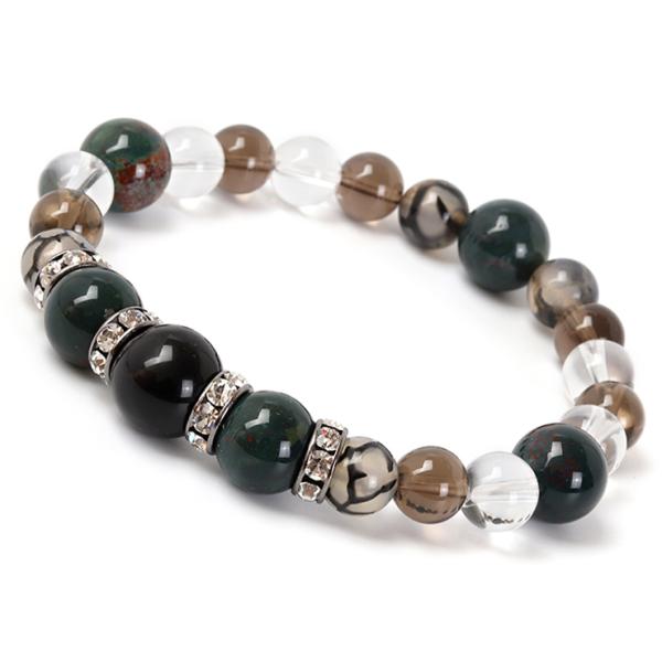 おひつじ座（3/21〜4/19）ブラッドストーン 星座石メンズブレスレット