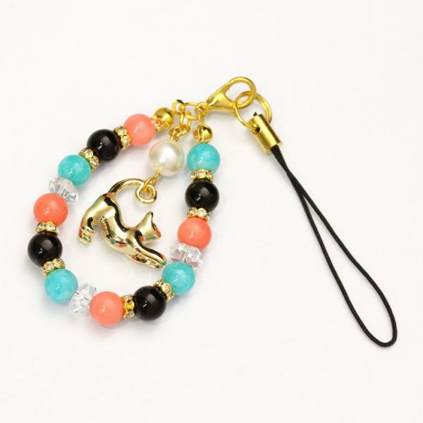 ピンクコーラル・アマゾナイト チャームストラップ