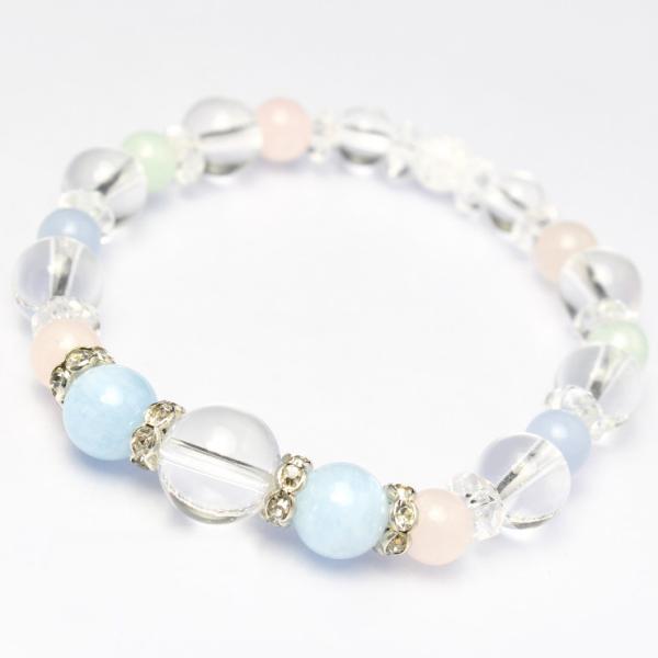 クリスタル・アクアマリン デザインブレスレット