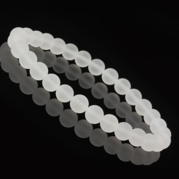 フロスト水晶6mm シンプルブレスレット