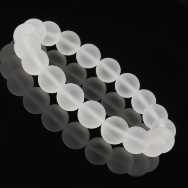 フロスト水晶10mm シンプルブレスレット