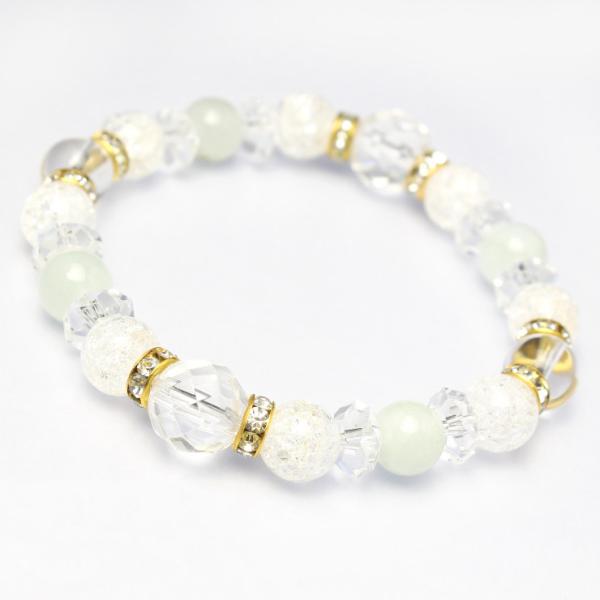 翡翠・クリスタル デザインブレスレット