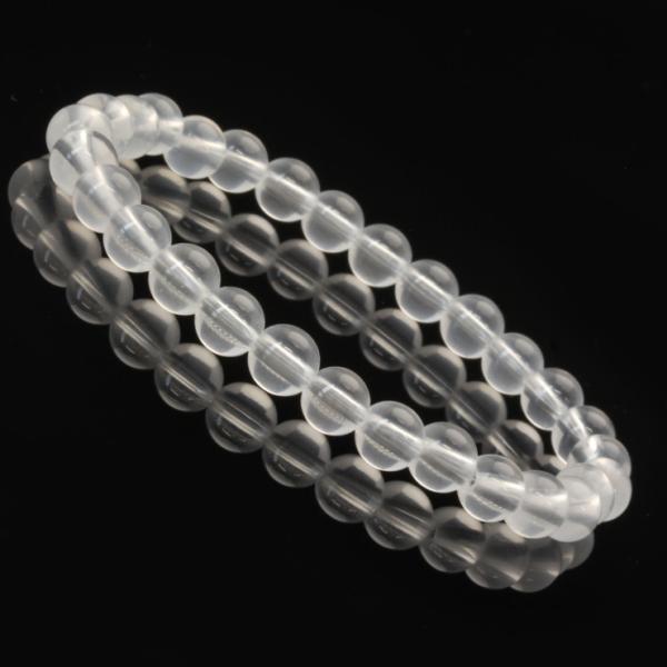 ミルキークォーツ6mm シンプルブレスレット