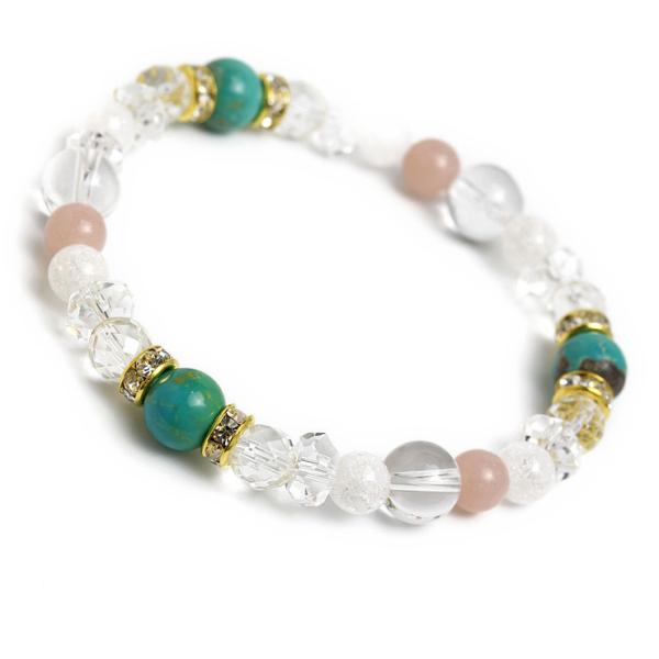 ターコイズ・クリスタル デザインブレスレット