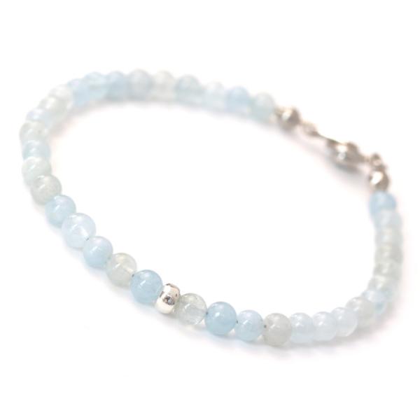 【fine】アクアマリン 4mmブレスレット