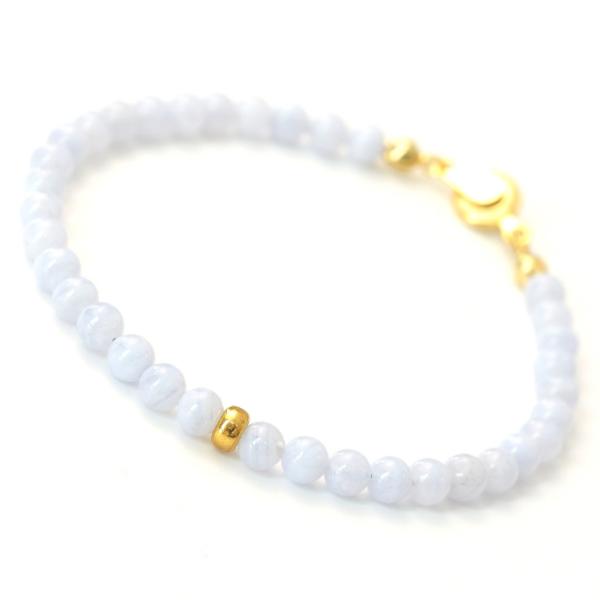 【fine】ブルーレースアゲート 4mmブレスレット