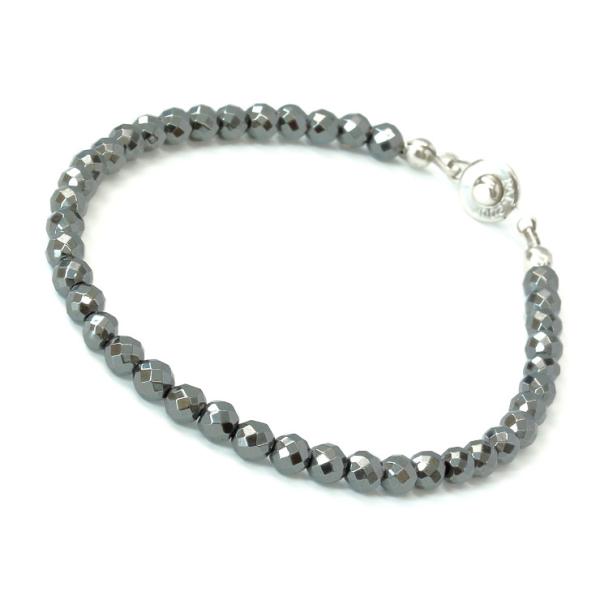 【fine】ヘマタイト32面カット 4mmブレスレット