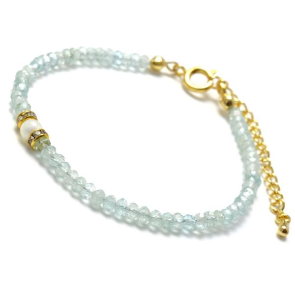 【fine】 3mmカットブレスレット アクアマリン