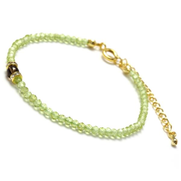 【fine】 3mmカットブレスレット ペリドット