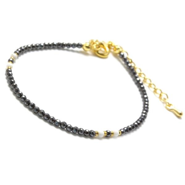 【fine】 2mmデザインブレスレット ヘマタイト