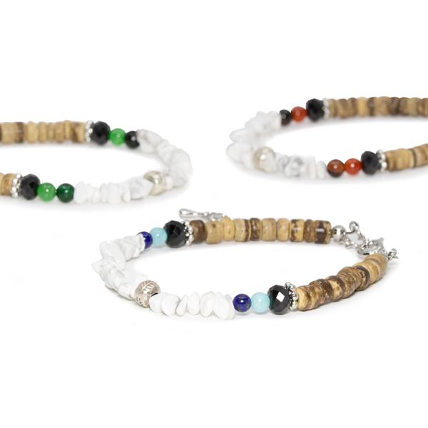 【fine】ハウライト・ココナッツ デザインブレスレット メンズ