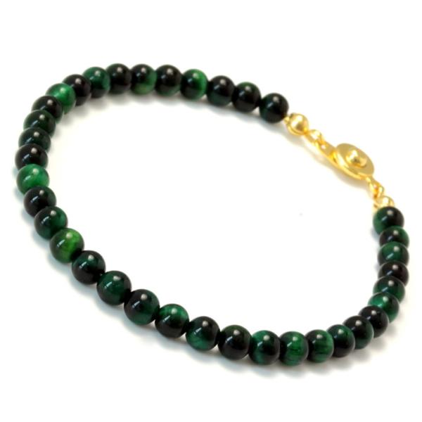 【fine】グリーンタイガーアイ 4mmブレスレット
