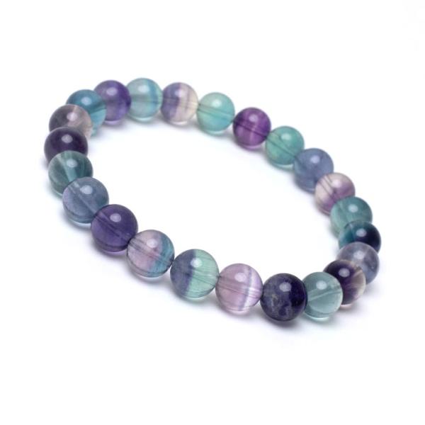 レインボーフローライト8mm シンプルブレスレット