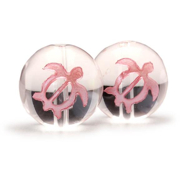 【粒売り/バラ売り】ホヌクリスタル（ピンク彫刻） 12mm