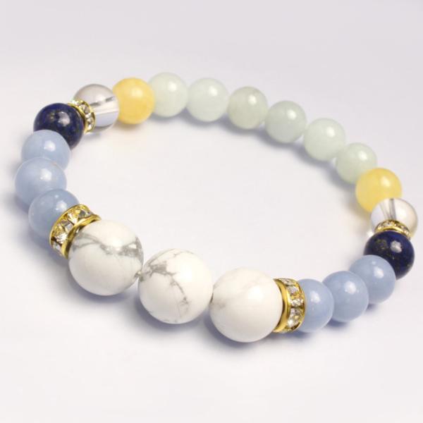 ハウライト・エンジェライト デザインブレスレット