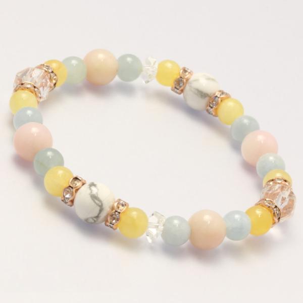 ハウライト・ピンクオパール デザインブレスレット