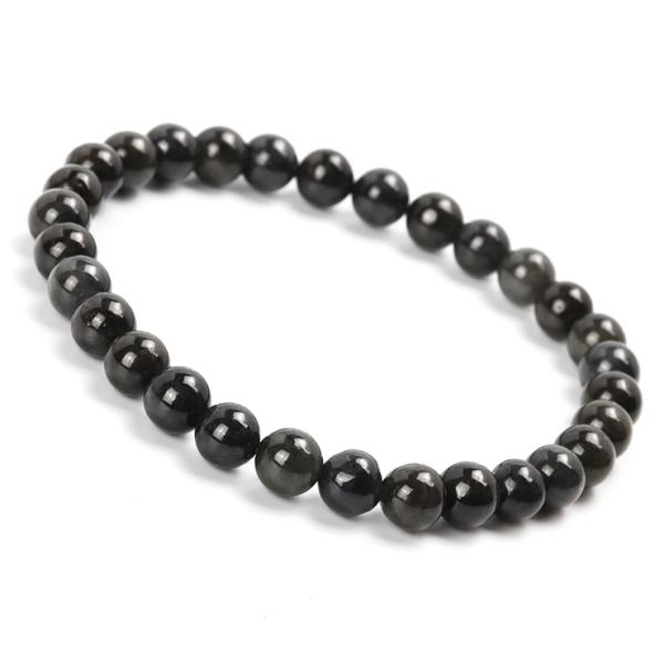 黒翡翠（ブラックジェダイト）6mm シンプルブレスレット