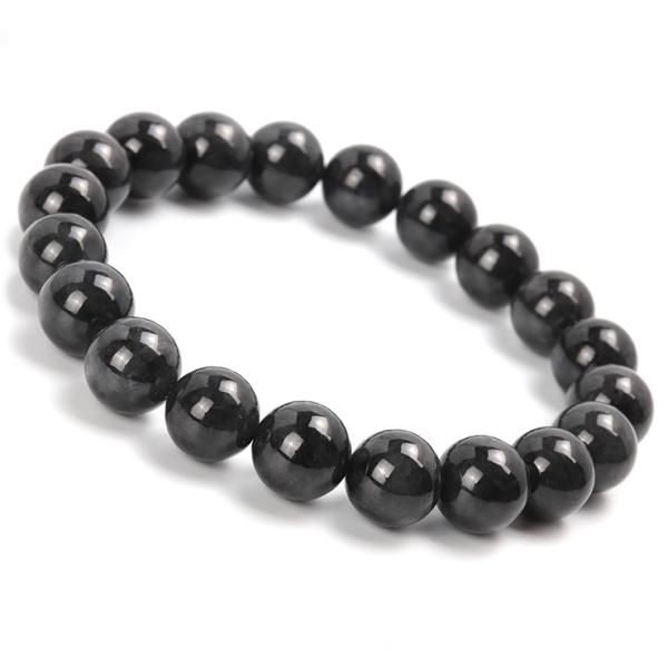黒翡翠（ブラックジェダイト）10mm シンプルブレスレット