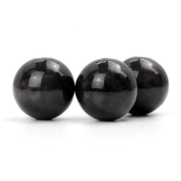 【粒売り/バラ売り】黒翡翠（ブラックジェダイト） 10mm