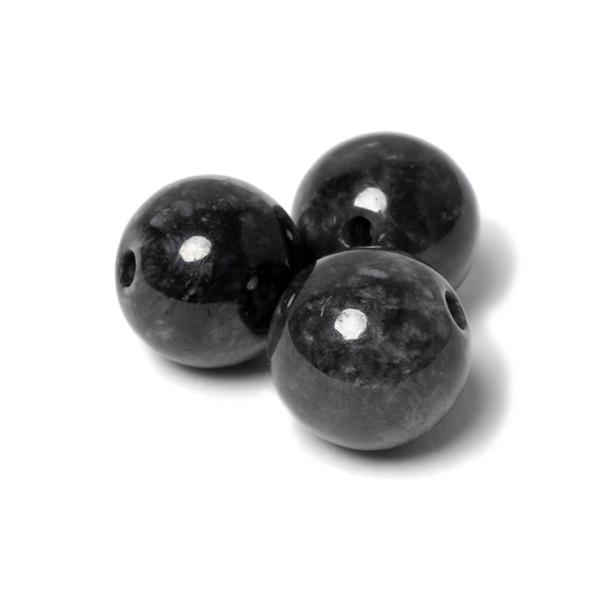 【粒売り/バラ売り】黒翡翠（ブラックジェダイト） 12mm