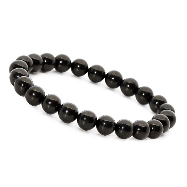 ジェット8mm シンプルブレスレット