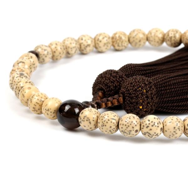 【彩や】 京念珠 星月菩提樹 シンプル念珠（女性用） 親玉スモーキークォーツ