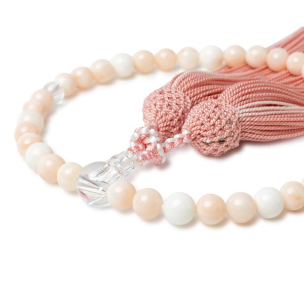 【彩や】京念珠 珊瑚（コーラル）デザイン念珠