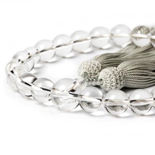 【彩や】 京念珠 本水晶 シンプル念珠（男性用）