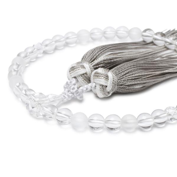 【彩や】京念珠 水晶デザイン念珠