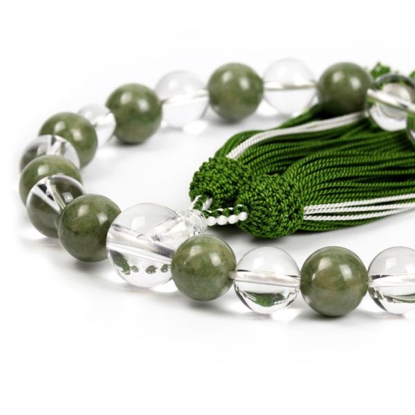 【彩や】 京念珠 独山玉・本水晶デザイン念珠（男性用）