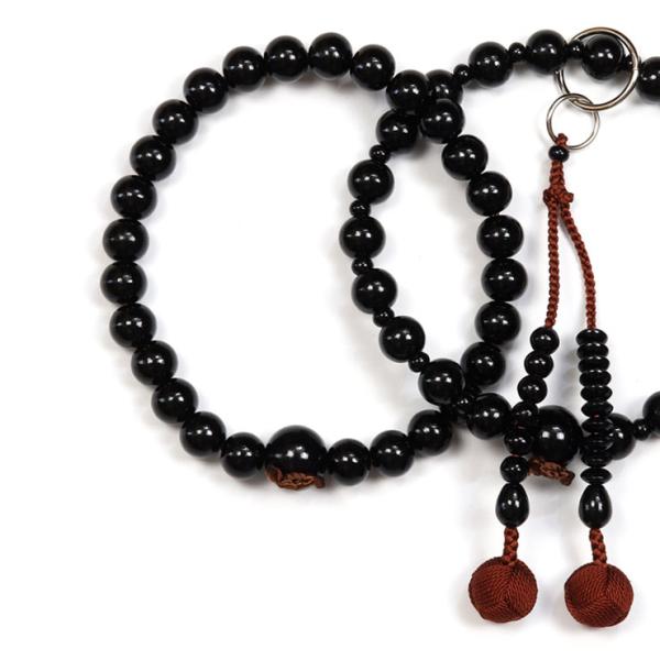 【浄土宗 彩や】 念珠 黒檀 本式数珠（男性用）