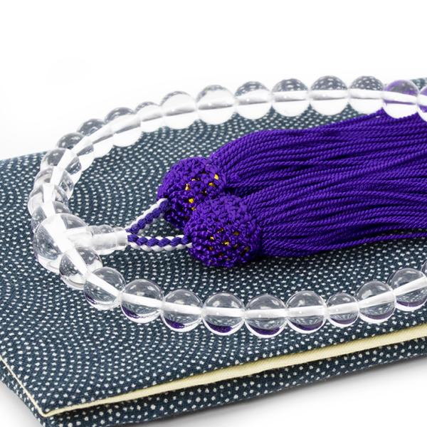 【彩や】本水晶 シンプル念珠（女性用）