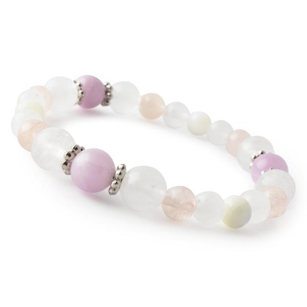 クンツァイト・マザーオブパール デザインブレスレット パワーストーン/天然石/ギフト