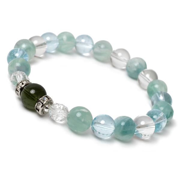 モルダバイト・フローライト レディースブレスレット