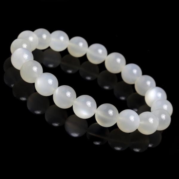 ホワイトムーンストーン10mm シンプルブレスレット