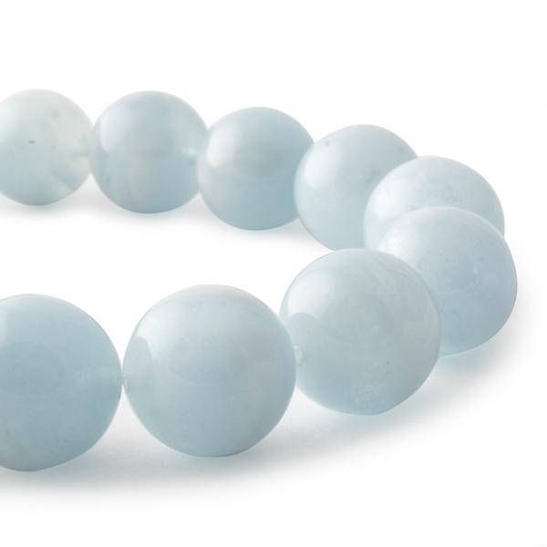 【一点もの】アクアマリン12mm シンプルブレスレット【鑑別書付き】パワーストーン/天然石/ギフト