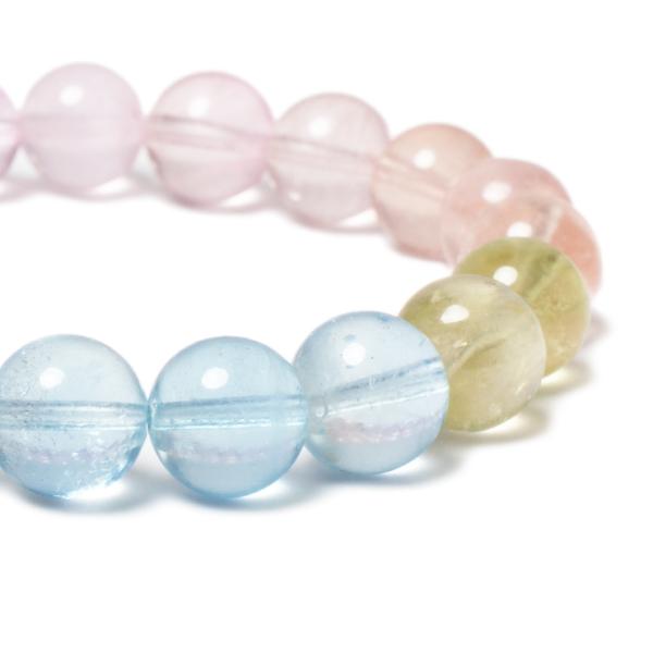 【一点もの】ミックスベリル10mm シンプルブレスレット【鑑別書付き】