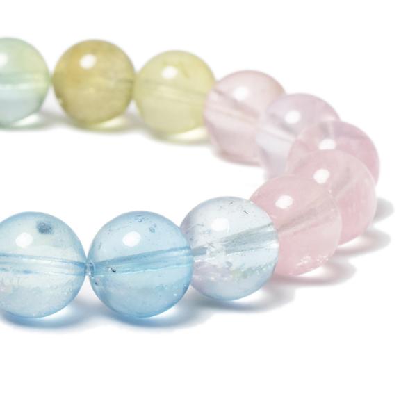 【一点もの】ミックスベリル10mm シンプルブレスレット【鑑別書付き】